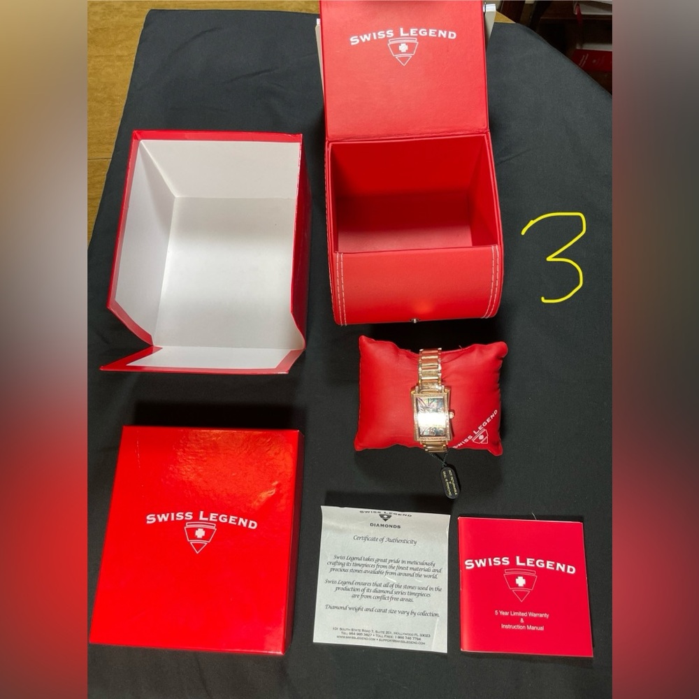 PRICE FIRM • NIB Swiss Legend Bella wrist watch diamond Swiss stainless steel